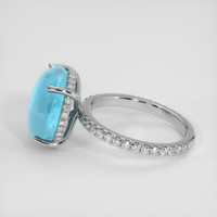 8.85 Ct. Blue Turquoise Ring, 14K White Gold 4