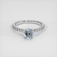 1.35 Ct. Greyish Blue Sapphire Ring, 14K White Gold 1