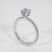 1.35 Ct. Greyish Blue Sapphire Ring, 14K White Gold 2