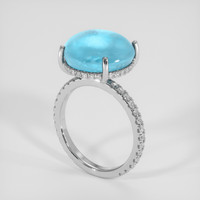 8.85 Ct. Blue Turquoise Ring, 18K White Gold 2