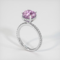 4.65 Ct. Purplish Pink Sapphire Ring, 18K White Gold 2