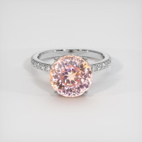 6.18 Ct. Padparadscha Sapphire Ring, 18K White Gold 1