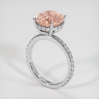6.18 Ct. Padparadscha Sapphire Ring, 18K White Gold 2
