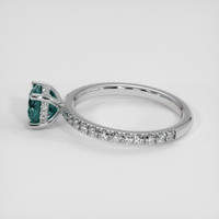 1.11 Ct. Bluish Green Sapphire Ring, 18K White Gold 4