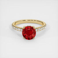 2.13 Ct. Ruby Ring, 18K Yellow Gold 1