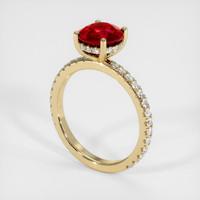 2.13 Ct. Ruby Ring, 18K Yellow Gold 2