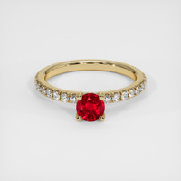 0.51 Ct. Ruby Ring, 18K Yellow Gold 1