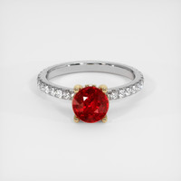 1.68 Ct. Ruby Ring, 14K Yellow & White 1