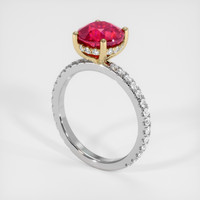 2.99 Ct. Ruby Ring, 14K Yellow & White 2