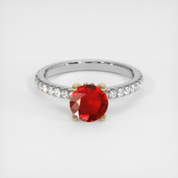 1.22 Ct. Ruby Ring, 14K Yellow & White 1