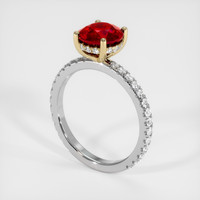 2.13 Ct. Ruby Ring, 14K Yellow & White 2