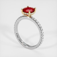 1.22 Ct. Ruby Ring, 18K Yellow & White 2