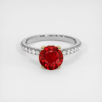 2.13 Ct. Ruby Ring, 18K Yellow & White 1
