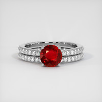 1.29 Ct. Ruby Ring, Platinum 950 1