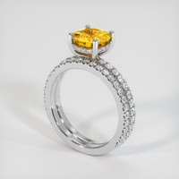 1.86 Ct. Orangish Yellow Sapphire Ring, Platinum 950 2