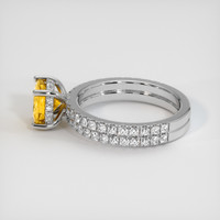 1.86 Ct. Orangish Yellow Sapphire Ring, Platinum 950 4