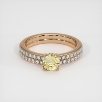 0.73 Ct. Yellow Sapphire Ring, 14K Rose Gold 1