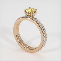 0.73 Ct. Yellow Sapphire Ring, 14K Rose Gold 2