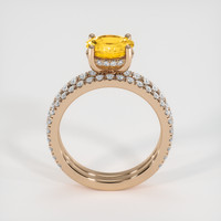 1.86 Ct. Orangish Yellow Sapphire Ring, 14K Rose Gold 3