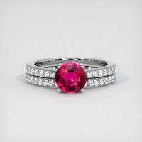 1.51 Ct. Purplish Red Ruby Ring, 10K White Gold 1