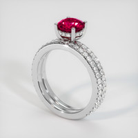 1.51 Ct. Purplish Red Ruby Ring, 10K White Gold 2