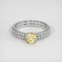 0.73 Ct. Yellow Sapphire Ring, 14K White Gold 1