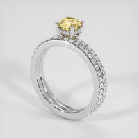 0.73 Ct. Yellow Sapphire Ring, 14K White Gold 2