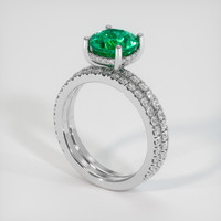 1.74 Ct. Emerald Ring, 18K White Gold 2