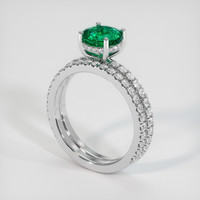 1.17 Ct. Emerald Ring, 18K White Gold 2