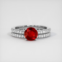 1.45 Ct. Ruby Ring, 18K White Gold 1