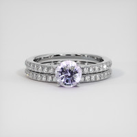 1.26 Ct. Purple Sapphire Ring, 18K White Gold 1