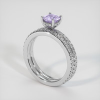 1.26 Ct. Purple Sapphire Ring, 18K White Gold 2