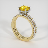 2.09 Ct. Sapphire Ring, 14K White & Yellow 2