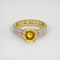 1.86 Ct. Orangish Yellow Sapphire Ring, 14K White & Yellow 1