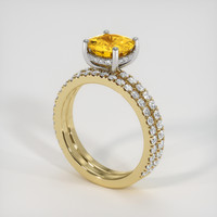 1.86 Ct. Orangish Yellow Sapphire Ring, 14K White & Yellow 2