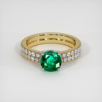 1.17 Ct. Emerald Ring, 18K White & Yellow 1
