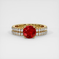 1.34 Ct. Ruby Ring, 14K Yellow Gold 1