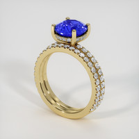 2.65 Ct. Blue Sapphire Ring, 18K Yellow Gold 2