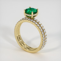 1.17 Ct. Emerald Ring, 18K Yellow Gold 2