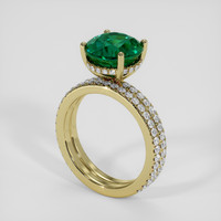3.36 Ct. Emerald Ring, 18K Yellow Gold 2
