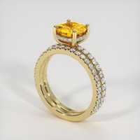 1.86 Ct. Orangish Yellow Sapphire Ring, 18K Yellow Gold 2