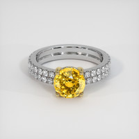 2.09 Ct. Yellow Sapphire Ring, 18K Yellow & White 1