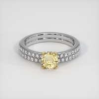 0.73 Ct. Yellow Sapphire Ring, 18K Yellow & White 1