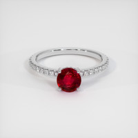 1.30 Ct. Ruby Ring, Platinum 950 1