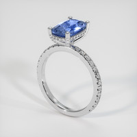 2.25 Ct. Blue Sapphire Ring, Platinum 950 2