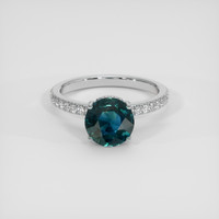 3.05 Ct. Greenish Blue Sapphire Ring, Platinum 950 1