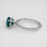 3.05 Ct. Greenish Blue Sapphire Ring, Platinum 950 4