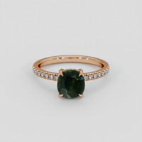 2.42 Ct. Green Sapphire Ring, 14K Rose Gold 1