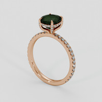 2.42 Ct. Green Sapphire Ring, 14K Rose Gold 2