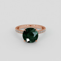 4.51 Ct. Bluish Green Sapphire Ring, 14K Rose Gold 1